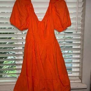 Orange off the shoulder Dress